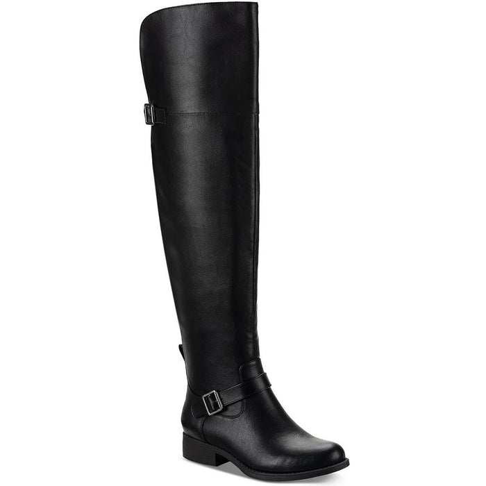 Sun + Stone Women's Anyaa Over-the-Knee Boots, Created for Macy's - Black Micro