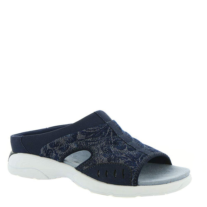 Easy Spirit Women's Traciee2 Flat Sandal, Navy-Blue-Floral, 8.5