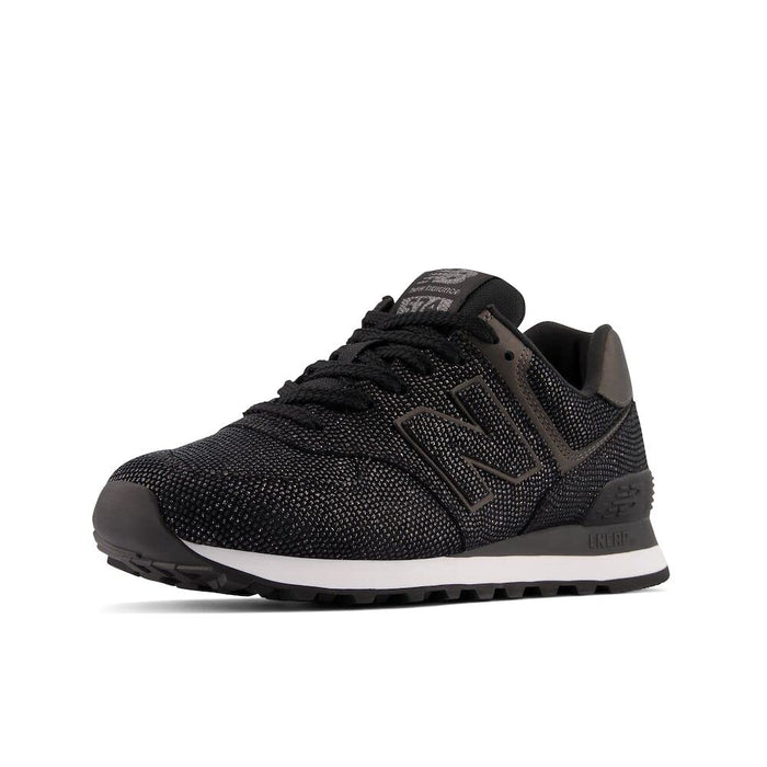 New Balance Women's 574 V2 Embellished Sneaker, Black/Black, 6.5