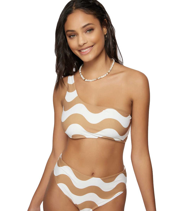 ONeill Wavy Stripe One Shoulder Top Chipmunk MD (US 5-7)
