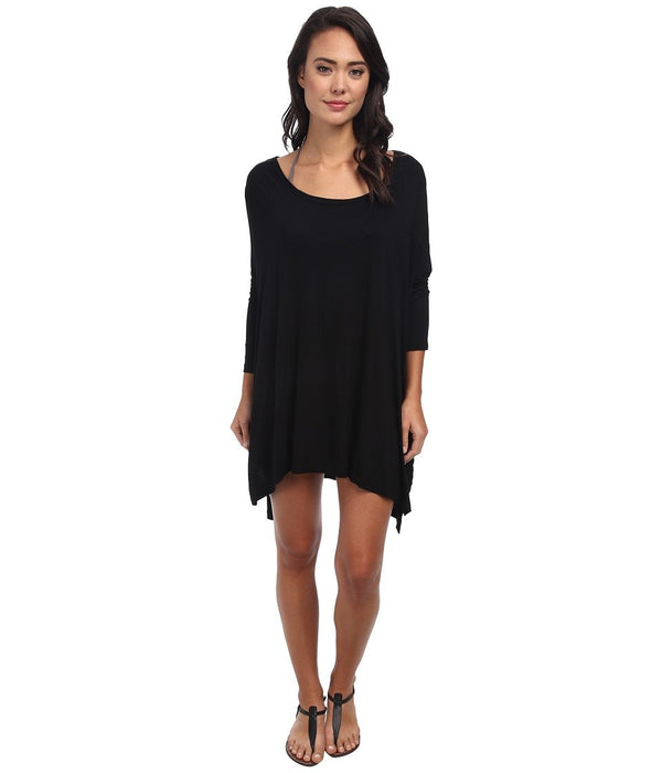 Body Glove Brynn 3/4 Sleeve Tunic Cover-Up Black XS/SM