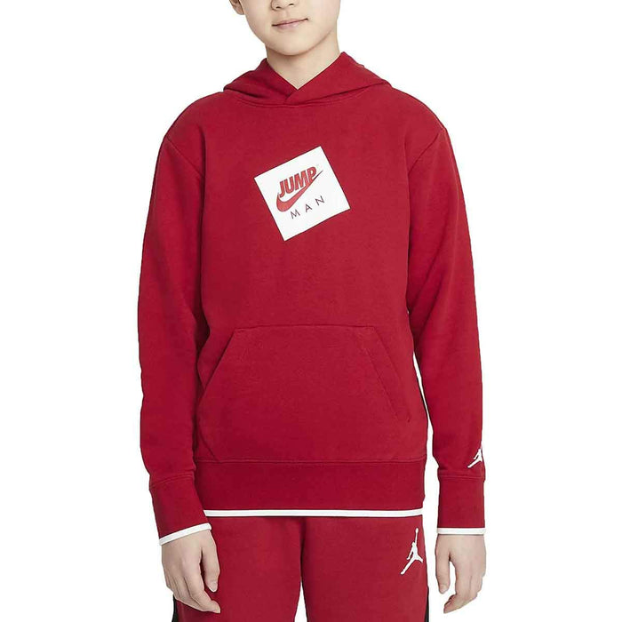 Jordan Boys Jumpman FT Pullover Hoodie (Big Kids) Gym Red MD (10-12 Big Kid)