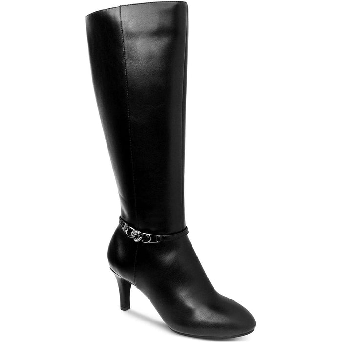 Karen Scott Womens Hanna Faux Leather Tall Mid-Calf Boots Black 5.5 Medium (B,M)