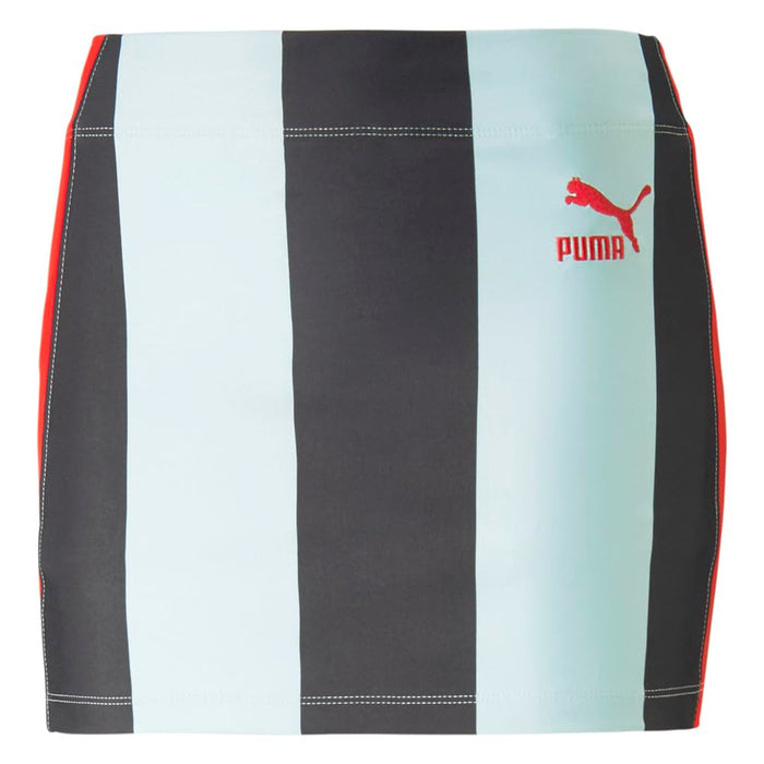 PUMA PUMA X Dua Lipa Striped Miniskirt Blue Glow MD