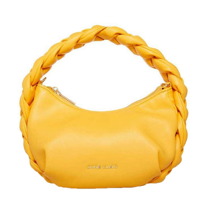 Anne Klein Convertible Crescent Shoulder Bag w/Braided Trim Honeycomb One Size