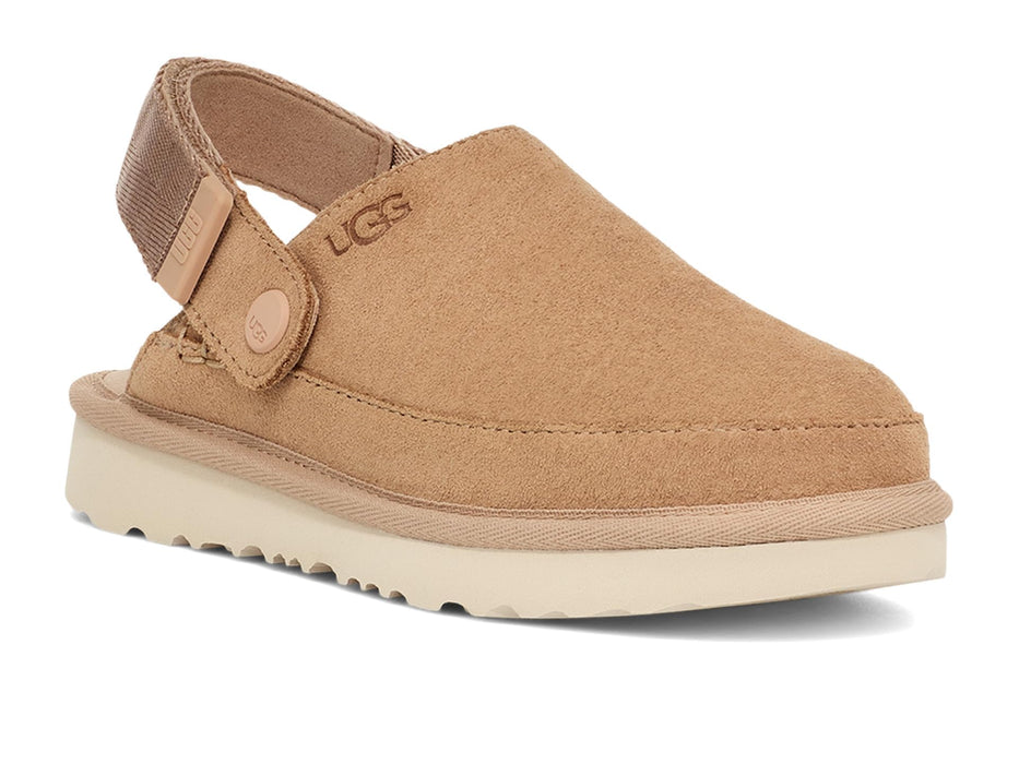 UGG Unisex-Child Goldenstar Clog Sandal, Driftwood, 6 Big Kid