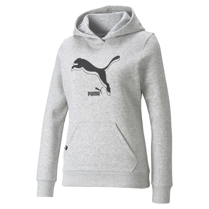 PUMA Power Logo Hoodie Fleece Light Gray Heather XS