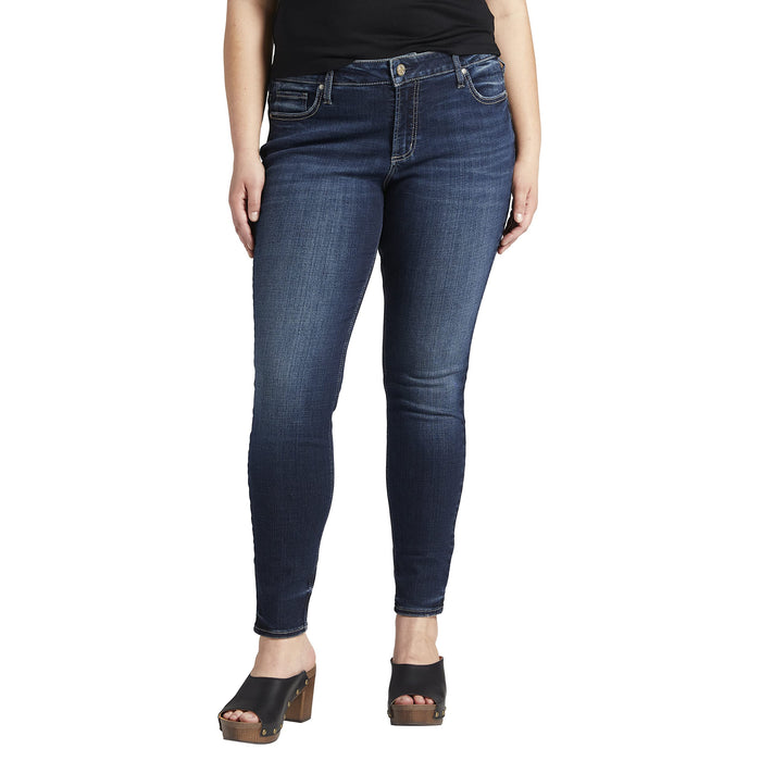 Silver Jeans Womens Plus Elyse Mid Rise Skinny Jeans Indigo 20W 27