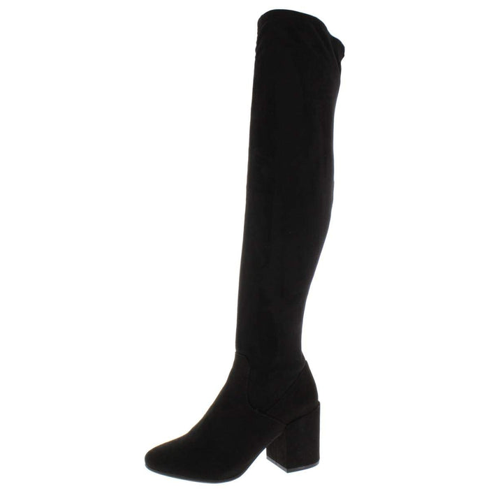 bar III Womens Gabrie Faux Suede Over-The-Knee Boots Black 6 Medium (B,M)