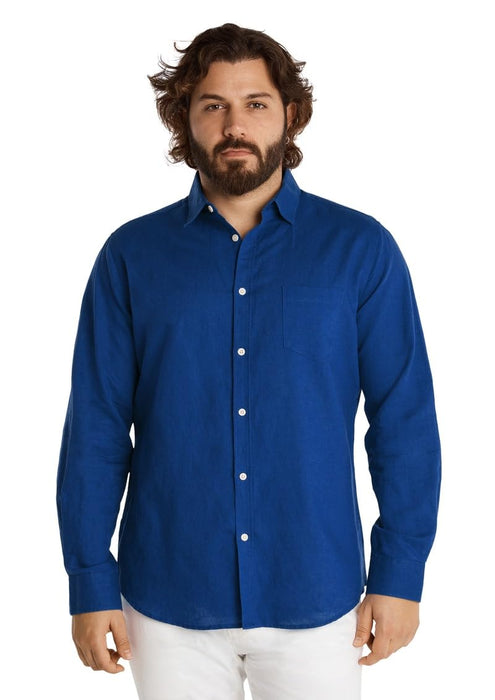 Johnny Bigg Mens Big & Tall Anders Linen Shirt Royal 3XL One Size
