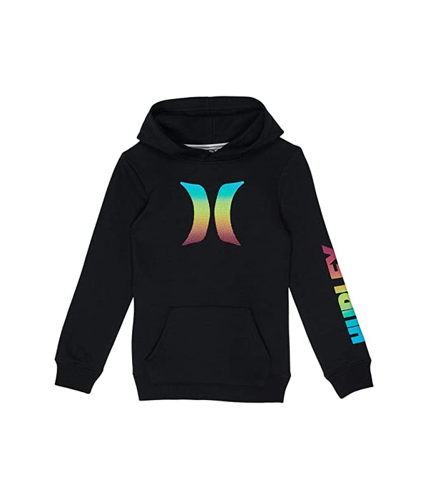 Hurley Boys Graphic Pullover Hoodie (Little Kids) Black 4 Little Kid