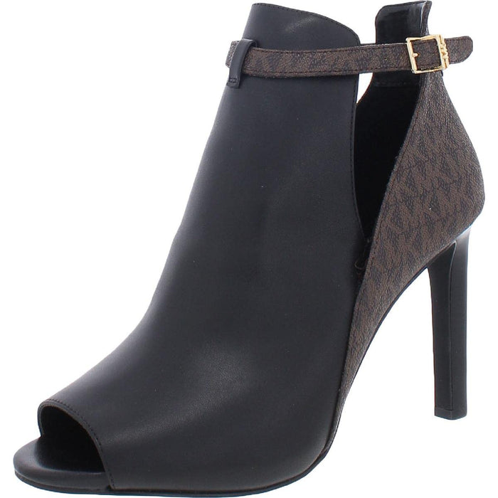 Michael Kors Lawson Womens Leather Peep Toe Ankle Wrap Booties