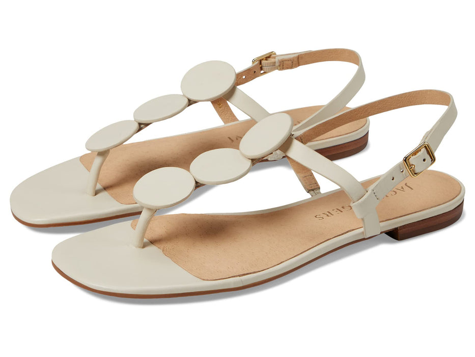 Jack Rogers Women's Worth Flat Sandals, Ivory, 9.5