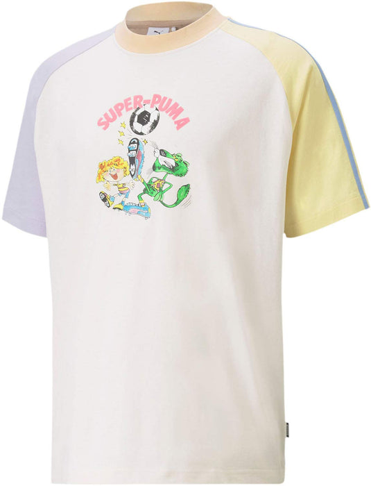 PUMA Boys Puma x KidSuper Color-Block Tee Whisper White XL