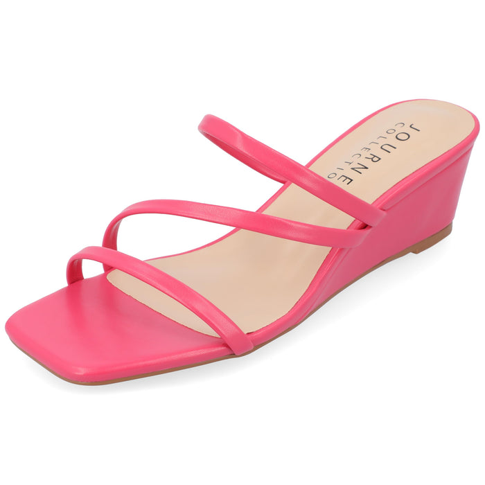 Journee Collection Women's Takarah Heeled Sandals, Pink, 10