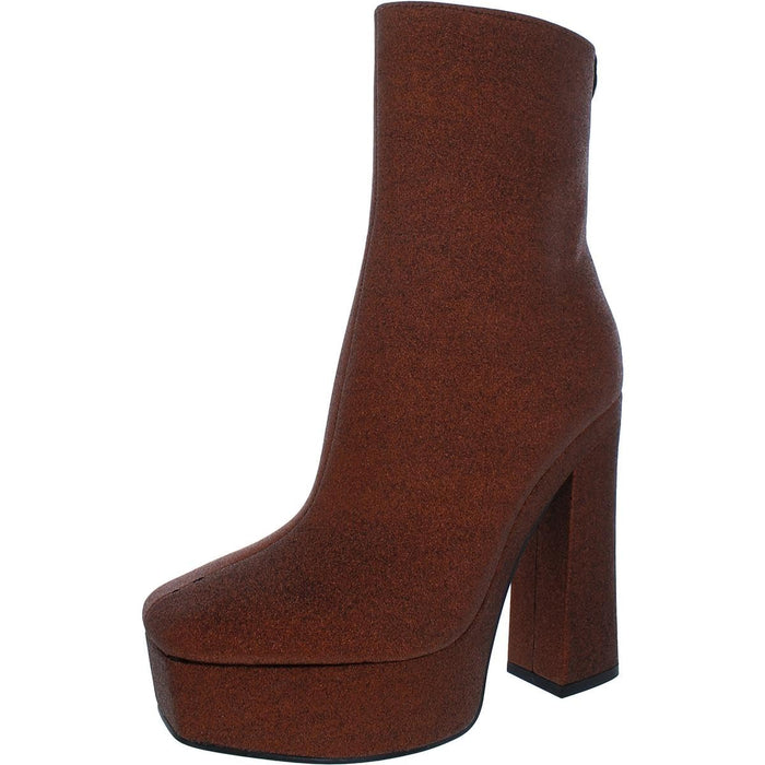 GUESS Womens' Byra Patent Square Toe Block Heels Dress Boots