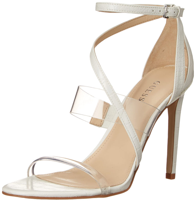 GUESS Women's Felecia Heeled Sandals, White, 10