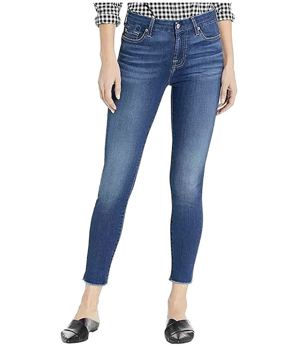 7 For All Mankind B(air) Ankle Skinny w/Raw Hem in Duchess Duchess 24 26