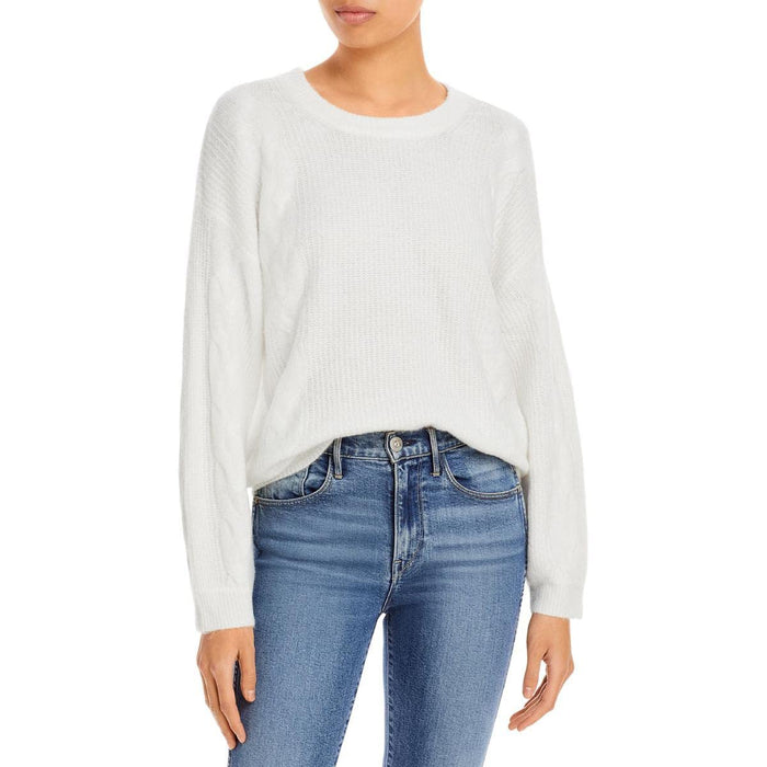 Splendid Natalia Sweater with Cable Stitch Detail Ivory LG (Womens 10-12)