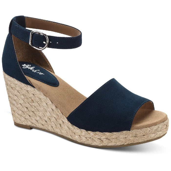 Style & Co Seleeney Wedge Sandals, Created for Macy's - Navy