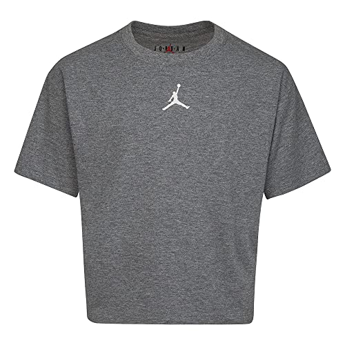 Jordan Girls Essentials Graphic Tee Carbon Heather Little Kid Small