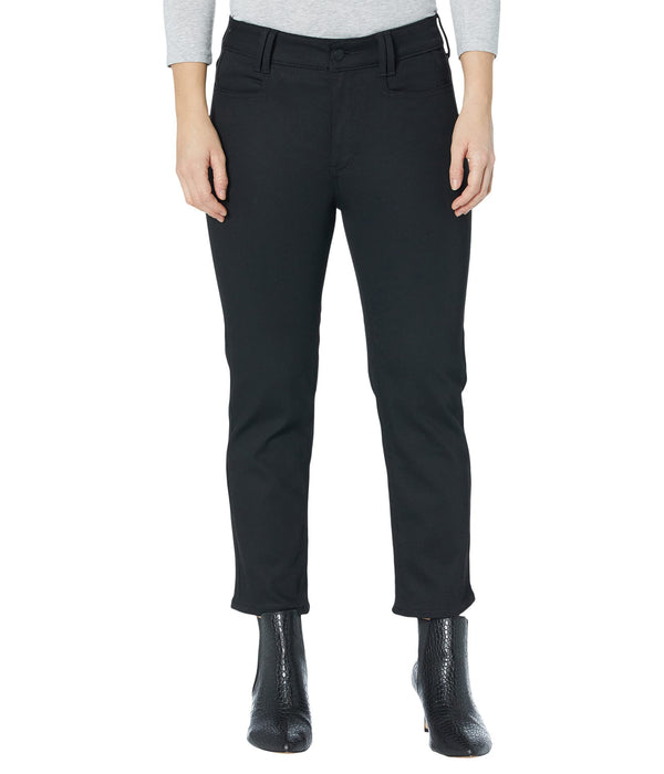 NYDJ Petite Womens Thigh Shaper Straight Ankle Jeans Black Rinse 6P
