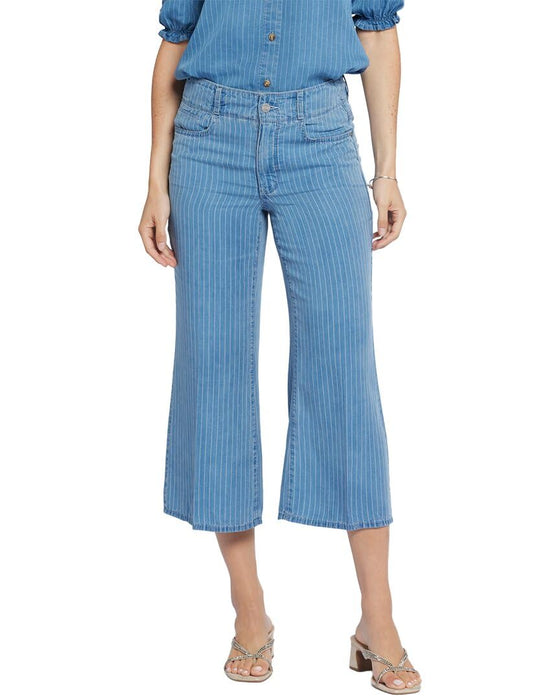 NYDJ Womens Brigitte Wide Leg Capri Light Marine 12 21