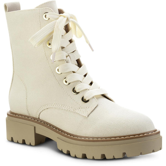 SUN STONE Women's Tiiaa Canvas Combat & Lace-up Boots