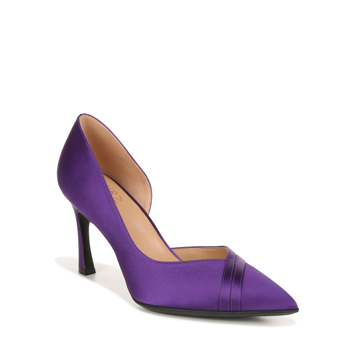 Naturalizer Womens Aubrey D'Orsay Pointed Toe Pump Purple Satin Fabric 8.5 M