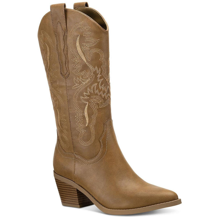 Sun + Stone Women's Bernarrd Cowboy Boots, Tan, 10