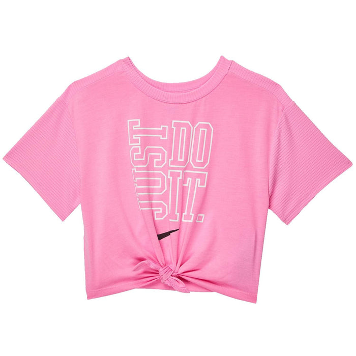 Nike Girls Graphic Knotted T-Shirt (Little Kids) Psychic Pink 4 Little Kid