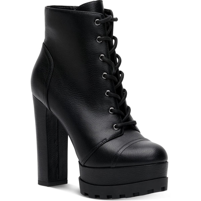 Jessica Simpson Womens Imala Ankle Combat & Lace-up Boots Black 7.5 Medium (B,M)