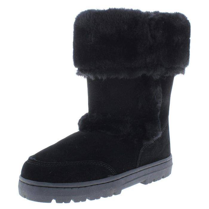 Style & Co. Womens Witty Suede Faux Fur Casual Boots Black 5 Medium (B,M)