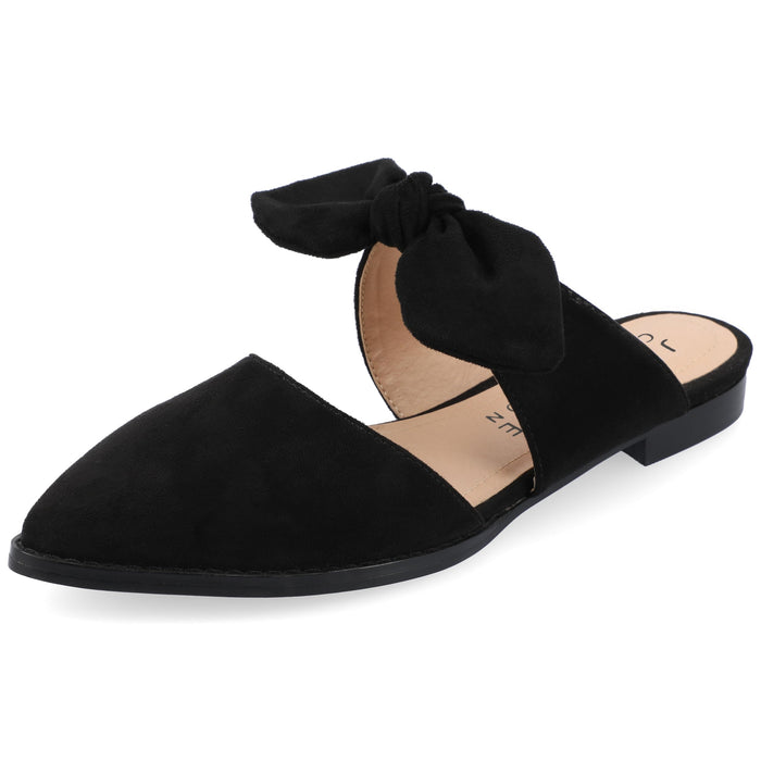 Journee Collection Womens' Telulah Bow Slip on Flat Mules