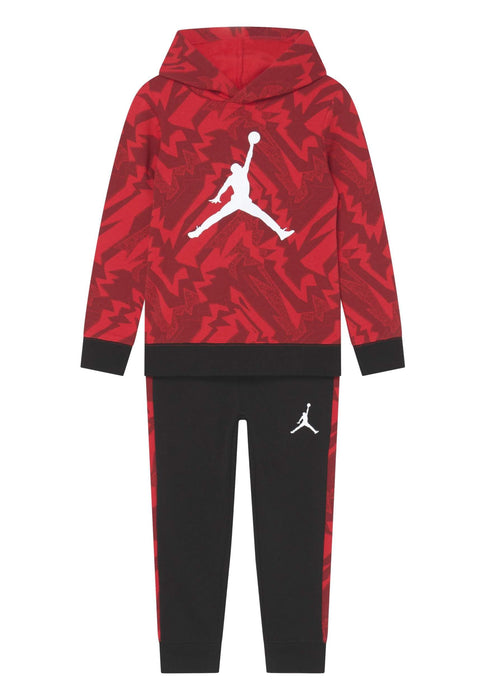 Jordan Boys MJ Essentials Fleece Print Set Black 4 Little Kid