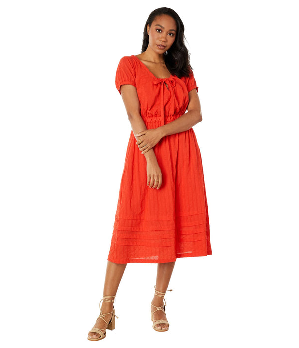 Lost + Wander Strawberry Waves Midi Dress Red MD