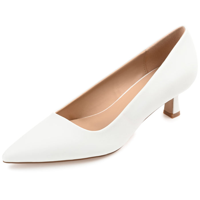 Journee Collection Women's Celica Slip On Kitten Heel Pointed Toe Pumps