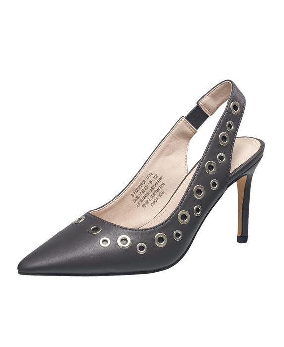 French Connection Women's Grommet Slingback Pumps, Graphite, 7.5