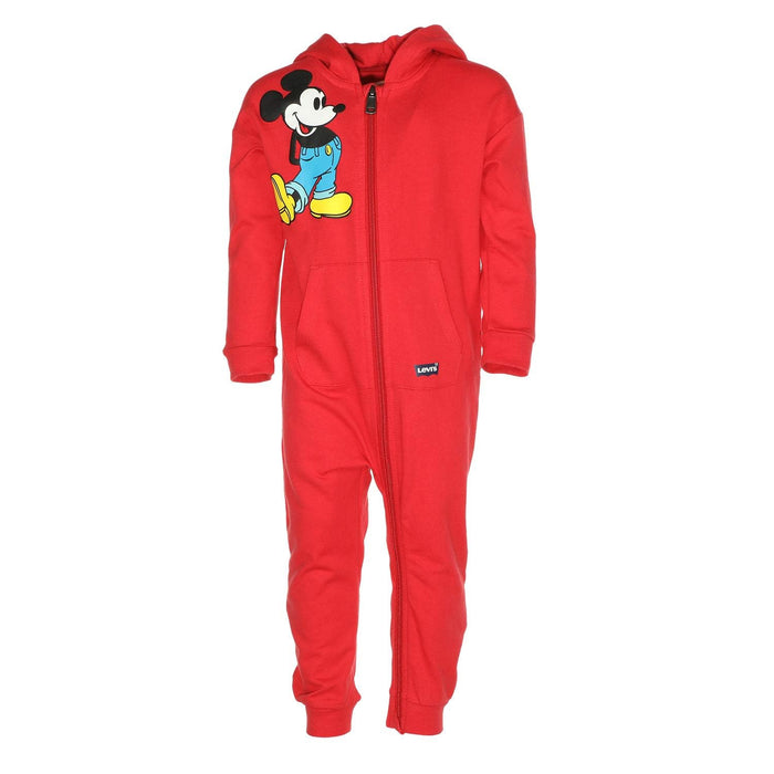 Levis Baby Boys Mickey Mouse Zip Coverall Red 12 Months
