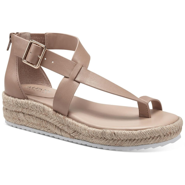 Alfani Women's Moira Toe Loop Wedges, Nude Pu, 10