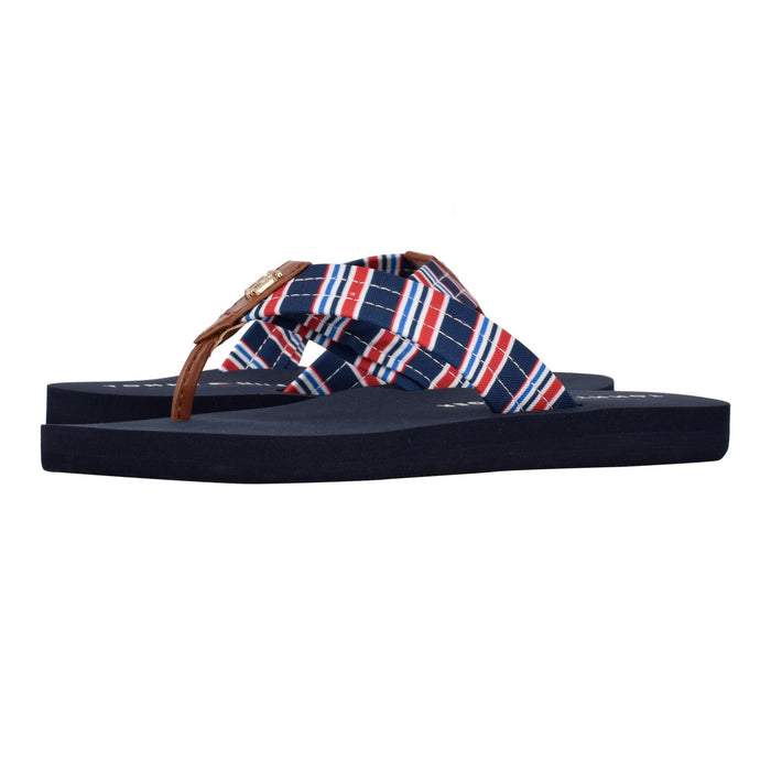 Tommy Hilfiger Women's Cariway Flip Flops, Dark Blue Stripe, 7