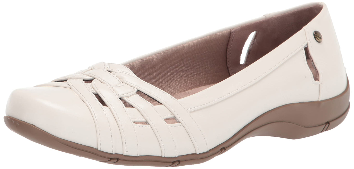 LifeStride Women's Diverse Flat Flats, White Sand, 11 Wide