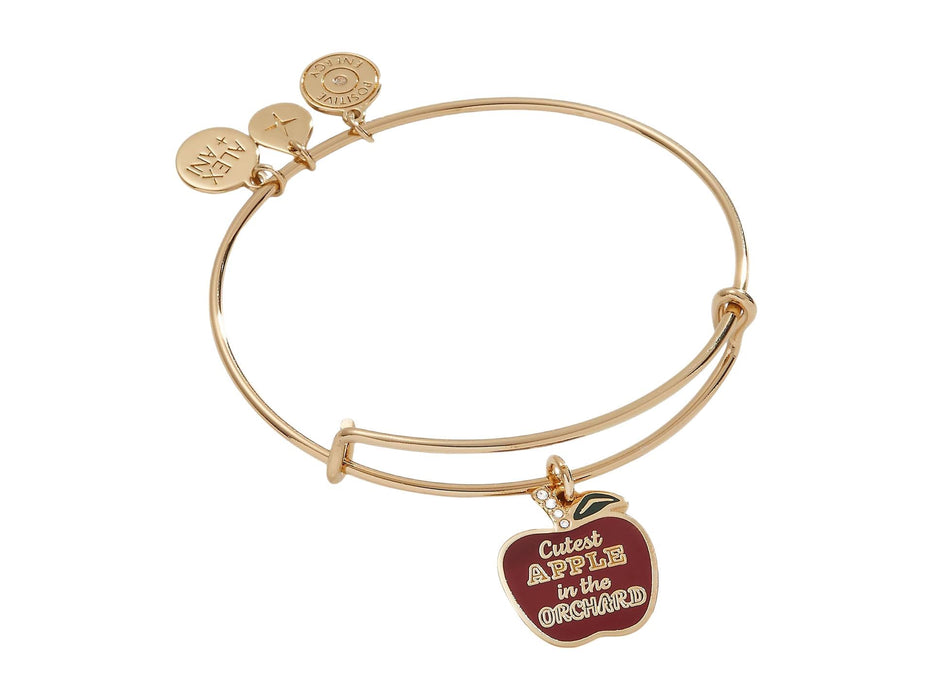 Alex and Ani Womens Cutest Apple in the Orchard Bracelet Shiny Gold One Size