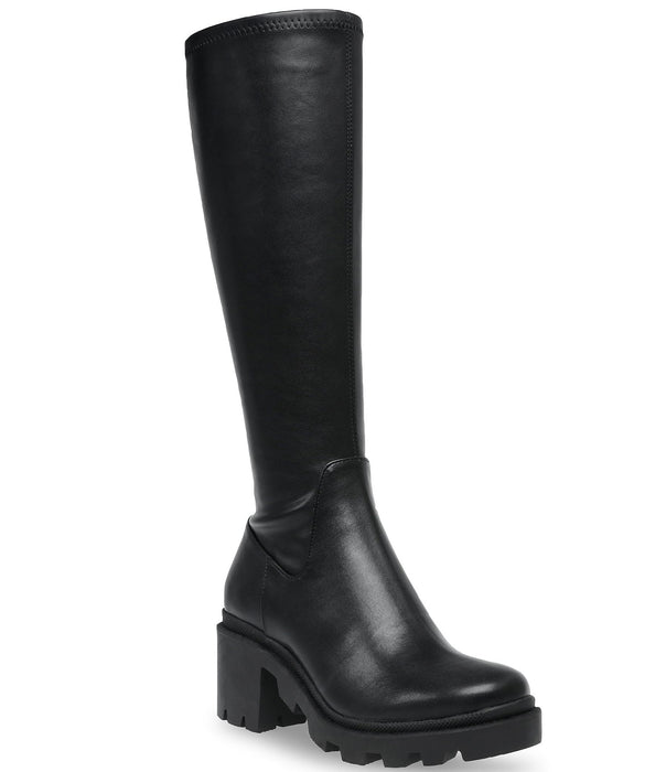 Steve Madden Aberdeen Womens Chunky Heel Lug Sole Zipper Boots