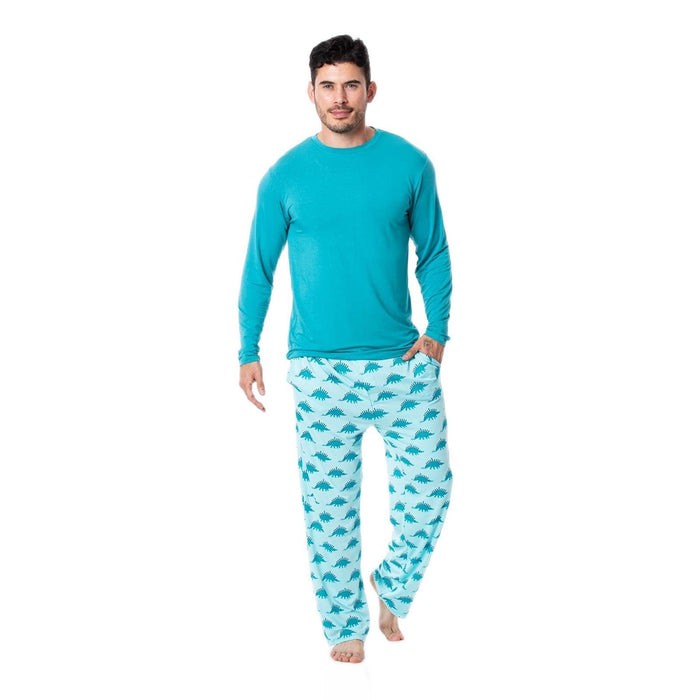 Kickee Pants Long Sleeve Pajama Set Iceberg Menorahsaurus XL