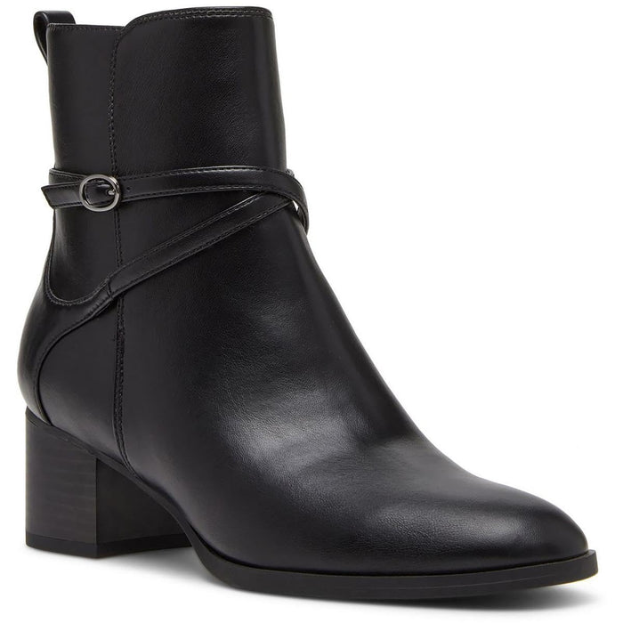 Anne Klein Womens Moore Block Heel Zipper Ankle Boots, Black, 8