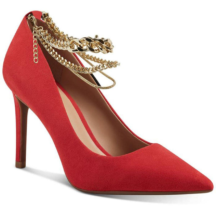 INC Womens Sadelle Microsuede Dressy Pumps Red 9 Medium (B,M)