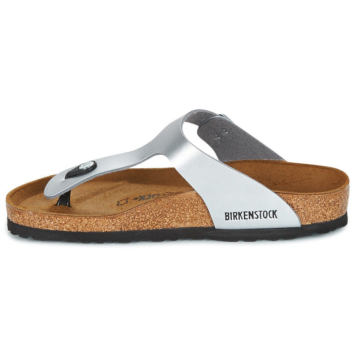 BIRKENSTOCK Gizeh Birko-Flor Metallic Silver Birko Flor 39 (US Women's 8-8.5) Regular