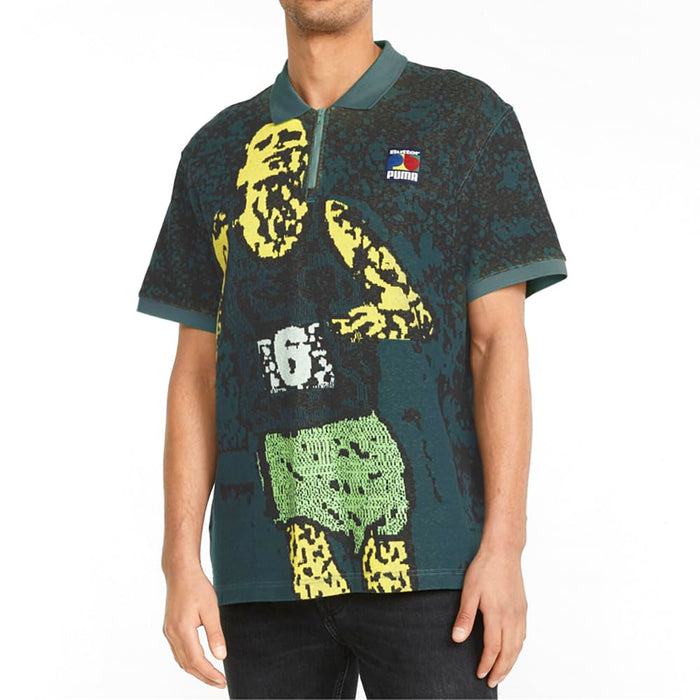 PUMA Puma X Butter Goods Polo Mineral Blue/All Over Print LG