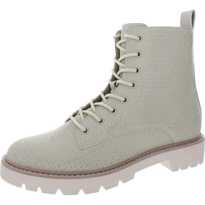 Dolce Vita Women's Piker Ankle Boots, Ivory Perforated Stella, 7.5